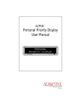 Alpha Personal Priority Display User Manual - Alpha