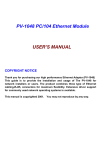 PV-1048 PC/104 Ethernet Module USER`S MANUAL COPYRIGHT