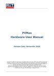 PVMax Hardware User Manual Release Date