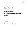 User Manual Web Hosting PO Management System Phase I