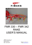 Hay Rake 330 User`s Manual