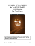 WTE Express Rate Quote User Manual