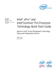 Intel® vPro™ and Intel Centrino® Pro Quick Start Guide