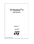 ST-Realizer ® II USER MANUAL Release 1.1