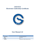 User Manual 2.0 GSO ECCS Electronic Conformity Certificate