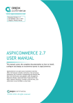 ASPXCOMMERCE 2.7 USER MANUAL