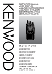 kenwood TK-2160/3160 User Manual