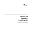 Applications & Notifications User Manual For Financial Institutions