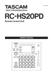 RC-HS20PD Owner`s Manual