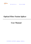 Optical Fiber Fusion Splicer User Manual