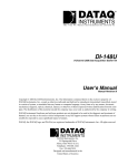 DI-148U Data Acquisition Starter Kit Hardware Manual