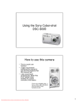 Sony Cyber-shot DSC-S600 User Guide Manual pdf