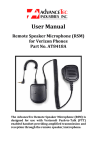 User Manual Remote Speaker Microphone (RSM)
