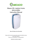 Meaco 20L medium home dehumidifier Instruction Manual