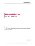 Maintainability Plan