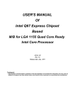 USER`S MANUAL Of Intel Q67 Express Chipset Based