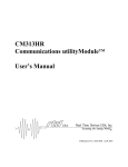 CM313HR Communications utilityModule™ User`s Manual