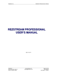 rezstream professional user`s manual