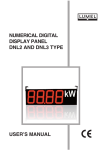 numerical digital display panel dnl2 and dnl3 type user`s manual