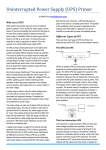 Uninterrupted Power Supply (UPS) Primer