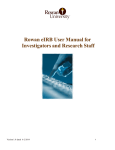Rowan eIRB User Manual for Investigators and
