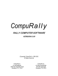 The CompuRally Rally Computer System Manual v6.0
