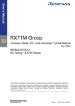 Renesas Starter Kit+ for RX71M Code Generator Tutorial Manual