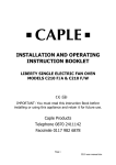 INSTALLATION AND OPERATING INSTRUCTION BOOKLET
