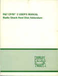 P& T CP/M® 2 USER`S MANUAL Radio Shack Hard Disk Addendum