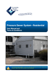 Pressure Sewer System- Residential User Manual And Terms