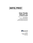 MFG/PRO 9.0 User Guide: PRO/PLUS - Document Library