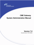 CME Gateway System Administration Manual
