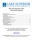 User Manual for the Bill and Payment Suite