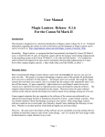 User Manual Magic Lantern Release 0.1.6 For the Canon 5d Mark II