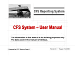 CFS Reporting System - CCC Service Corporation