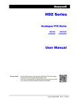 User Manual - HDZ Series - Analog PTZ Dome