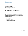 Eastern Bank TreasuryConnect ACH Positive Pay Manual