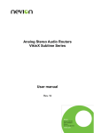 Analog Stereo Audio Routers VikinX Sublime Series User manual