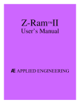 AE Z-RAM II - User`s Manual