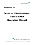 Inventory Management Check In/Out Operators Manual