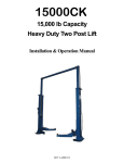 pro 15000ck 2 post lift user manual