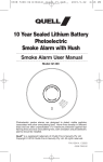 10 Year Sealed Lithium Battery Photoelectric Smoke Alarm with Hush