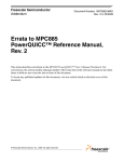 Errata to MPC885 PowerQUICC™ Reference Manual, Rev. 2