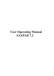 User Operating Manual SAXPAD 7.2