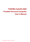 Toshiba SATELLITE M40-237 User Guide Manual