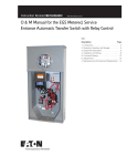 O & M Manual for the EGS Metered, Service Entrance Automatic