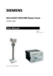 SICLOCK® GPS1000 Radio Clock User Manual