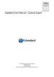 Expedient User Manual – Customs Export