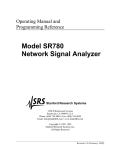 SR780 User`s Manual - Stanford Research Systems