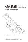 Sanli LSR42 Push Petrol Rotary Lawn Mower - Tooled
